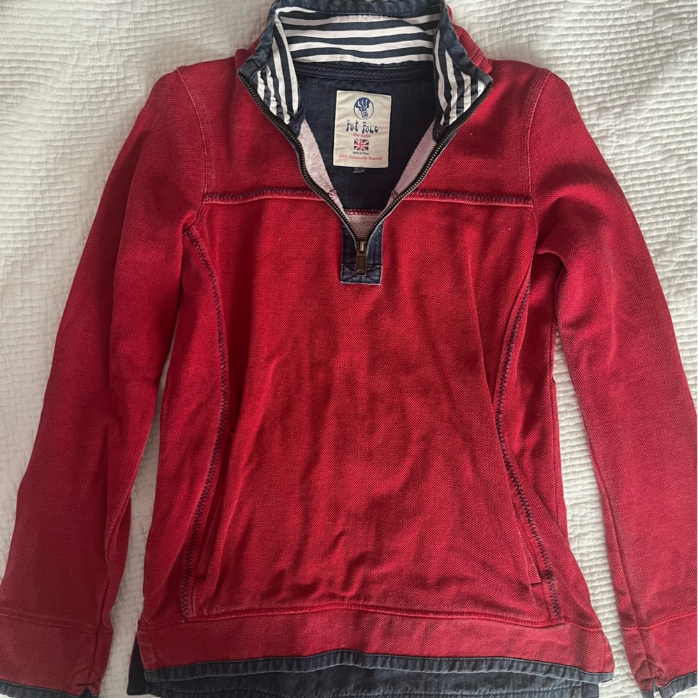Fat Face Red Half-Zip Airlie pullover